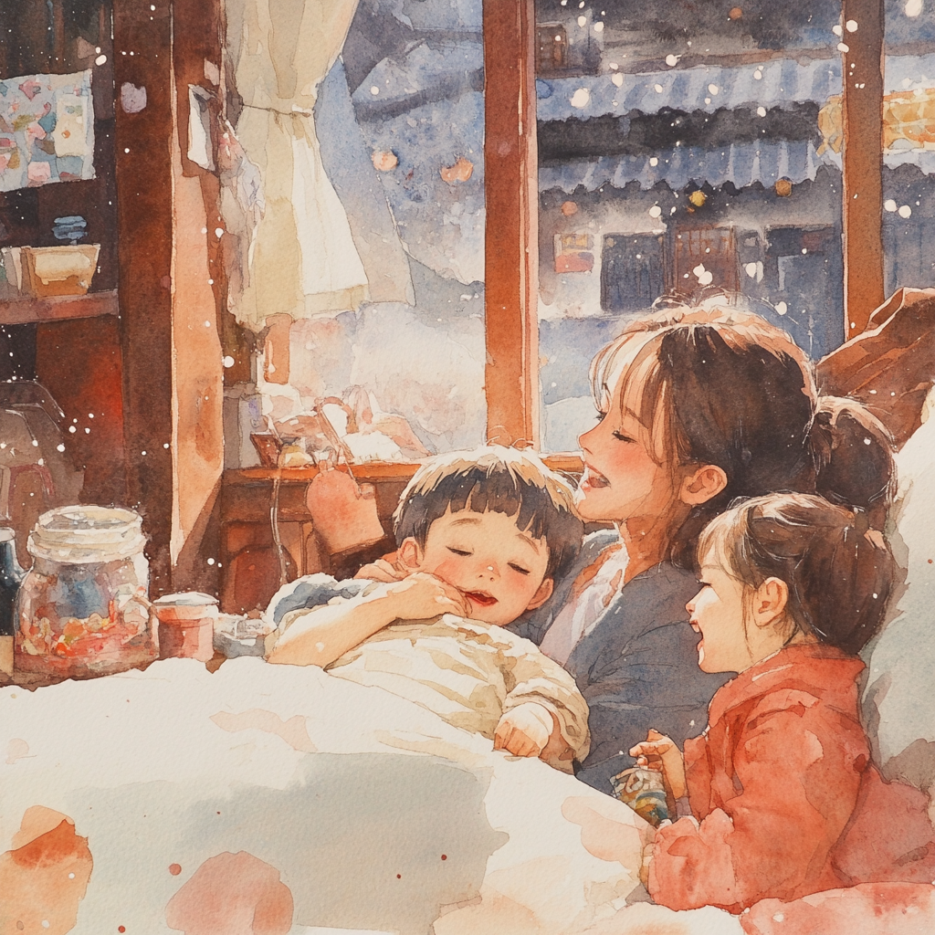 窓辺での読書風景